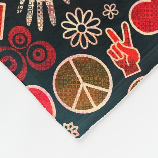Friedenssymbol Hipster Pacifismus Zeichendesign Fleecedecke (Ecke)