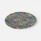 Friedenssymbol Hipster Pacifismus Zeichendesign Pappteller (Schrägansicht)