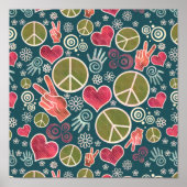 Friedenssymbol Hipster Pacifismus Zeichendesign Poster (Vorne)