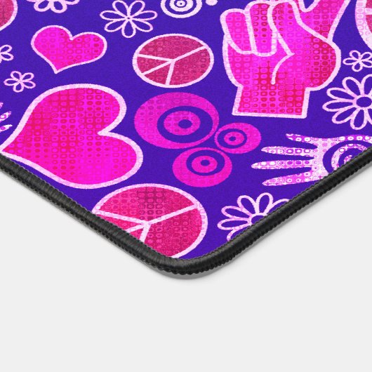 Friedenssymbol Hipster Pacifismus Zeichendesign ro Schreibtischunterlage (Ecke)