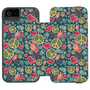 Friedenssymbol Hipster-Pazifismus-Schilderdesign Incipio Watson™ iPhone 5 Geldbörsen Hülle