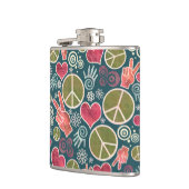 Friedenssymbol-Hipster-Pazifismus-Zeichen-Entwurf Flachmann (Links)