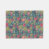 Friedenssymbol-Hipster-Pazifismus-Zeichen-Entwurf Fleecedecke (Vorderseite (Horizontal))