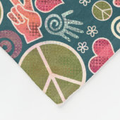 Friedenssymbol-Hipster-Pazifismus-Zeichen-Entwurf Fleecedecke (Ecke)