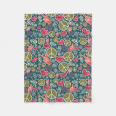 Friedenssymbol-Hipster-Pazifismus-Zeichen-Entwurf Fleecedecke (Vorderseite)