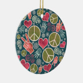 Friedenssymbol-Hipster-Pazifismus-Zeichen-Entwurf Keramik Ornament (Rechts)