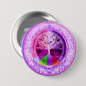 Friedenssymbol in den Regenbogen-Farben Button (Vorne & Hinten)