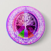 Friedenssymbol in den Regenbogen-Farben Button (Vorderseite)