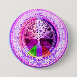 Friedenssymbol in den Regenbogen-Farben Button