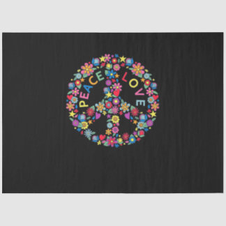 FRIEDENSSYMBOL LIEBE 60er 70er Tie Dye Hippie Seidenpapier