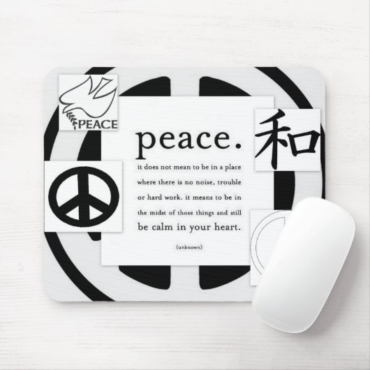 Friedenssymbol-Mausunterlage Mousepad (Mit Mouse)