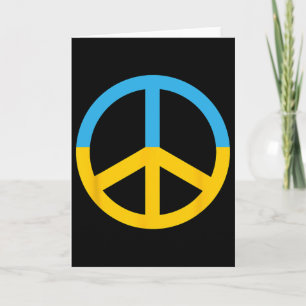 Friedenssymbol mit den Farben der ukrainischen F Karte