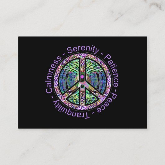 Friedenssymbol mit Frieden, Harmonie, Balance Visitenkarte (Vorderseite)