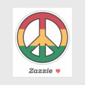 Friedenssymbol mit Rasta-Farben Aufkleber (Blatt)