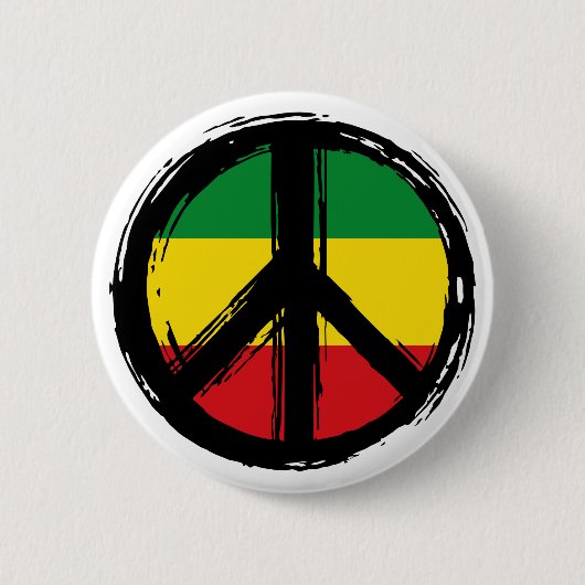 Friedenssymbol mit Reaggae-Stil Button (Vorderseite)
