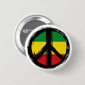 Friedenssymbol mit Reaggae-Stil Button (Vorne & Hinten)