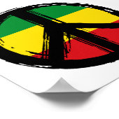 Friedenssymbol mit Reaggae-Stil Poster (Ecke)