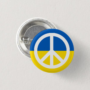 Friedenssymbol mit ukrainischer Flagge gegen den K Button