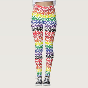 Friedenssymbol-multi Regenbogen-Streifen Leggings