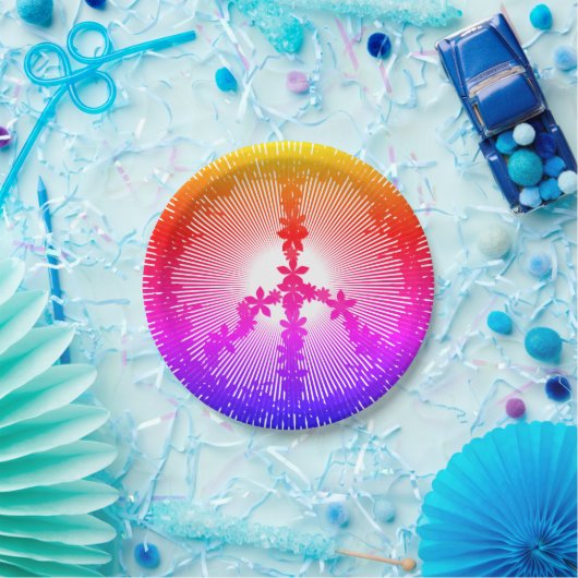 Friedenssymbol Pappteller (Party)