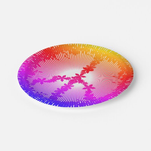 Friedenssymbol Pappteller (Schrägansicht)