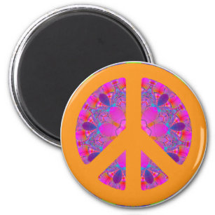 Friedenssymbol, psychedelisches Design Magnet