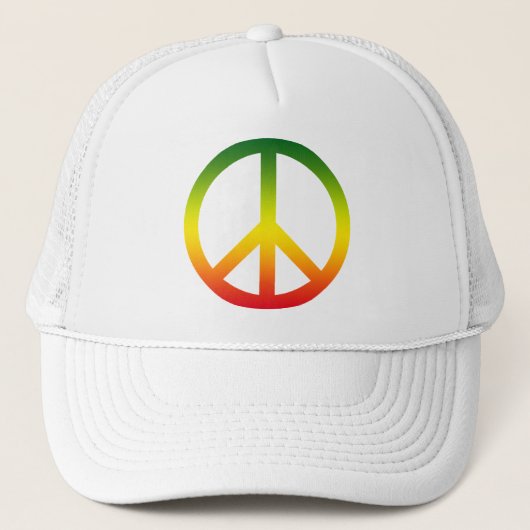 Friedenssymbol Rasta Truckerkappe (Vorderseite)