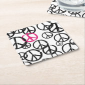 Friedenssymbol Rechteckiger Pappuntersetzer (angewinkelt)