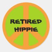 Friedenssymbol, Ruhestätte Hippie, Runder Aufkleber (Vorderseite)