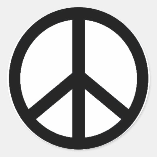 Friedenssymbol Runder Aufkleber (Vorderseite)