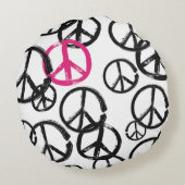 Friedenssymbol Rundes Kissen (Rückseite)