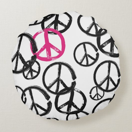 Friedenssymbol Rundes Kissen (Rückseite)