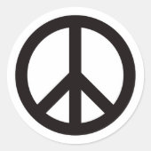 Friedenssymbol - Schwarz Runder Aufkleber (Vorderseite)