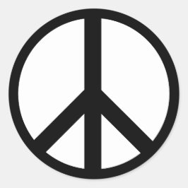 Friedenssymbol: Schwarz und Weiß gegen den Krieg Runder Aufkleber