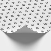 Friedenssymbol Schwarz-Weiß-Polka-Punktmuster Geschenkpapier (Ecke)