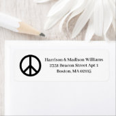 Friedenssymbol Schwarz-Weiß-Rücksendeadresse (Insitu)