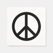 Friedenssymbol Schwarz-weißes Party-Papier gegen d Serviette (Vorderseite)