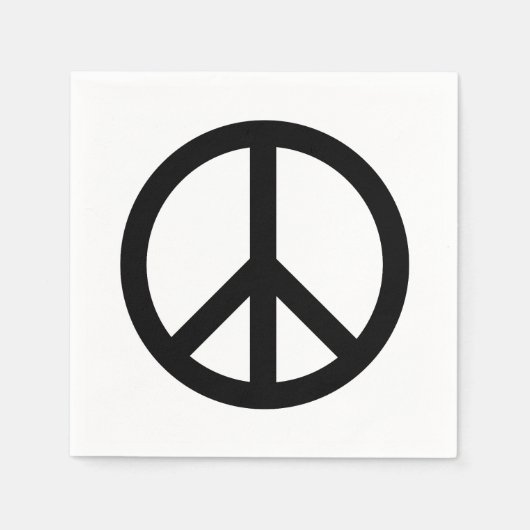 Friedenssymbol Schwarz-weißes Party-Papier gegen d Serviette (Vorderseite)