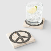 Friedenssymbol Steinuntersetzer (Seitenansicht)