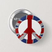 Friedenssymbol und Union Jack Button (Vorne & Hinten)