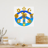 Friedenssymbol vereint alle Weltreligionen Poster (Küche)