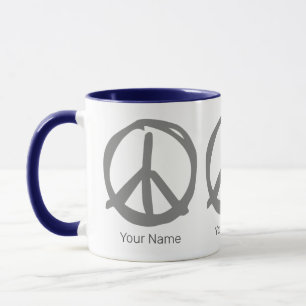 Friedenssymbol Vintage Schild für friedlichen Hipp Tasse