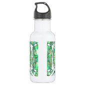 Friedenssymbol, Yin Yang, Baum des Lebens im Grün Edelstahlflasche (Rückseite)