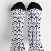 Friedenssymbol Zeichen - 60er Hippie Elegantes Wei Socken (Oben)