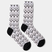 Friedenssymbol Zeichen - 60er Hippie Elegantes Wei Socken (Rechts)