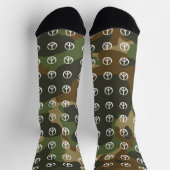 Friedenssymbol Zeichen Friedliches Grün Khaki Tarn Socken (Oben)