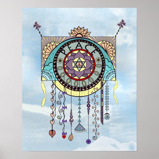 Friedenssymbole Kite Dangle Print Poster (Vorne)