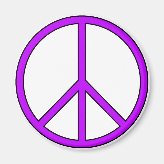 Friedenssymbolsigne-Liebe Hippie Anti-Kriegsprotes Magnet (Vorne)