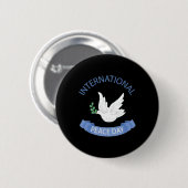 Friedenstag auf Erden Internationaler Friedenstag Button (Vorne & Hinten)
