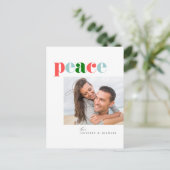 Friedenstag | FÜGEN SIE IHR FAMILIENFOTO HINZU Postkarte (Stehend Vorderseite)